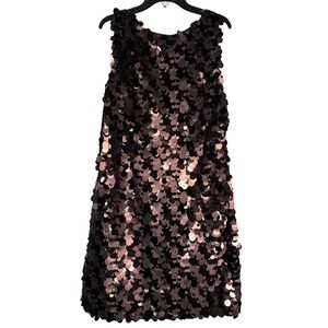 Lauren Ralph Lauren Womens Size 8 Brown Sequin Sleeveless Knee Length Dress NWT